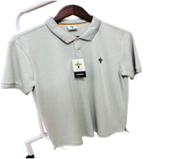 polo collar T-shirt Light grey - Image 3